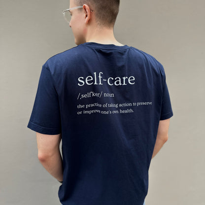 T-SHIRT SELF-CARE WHITE BLUE